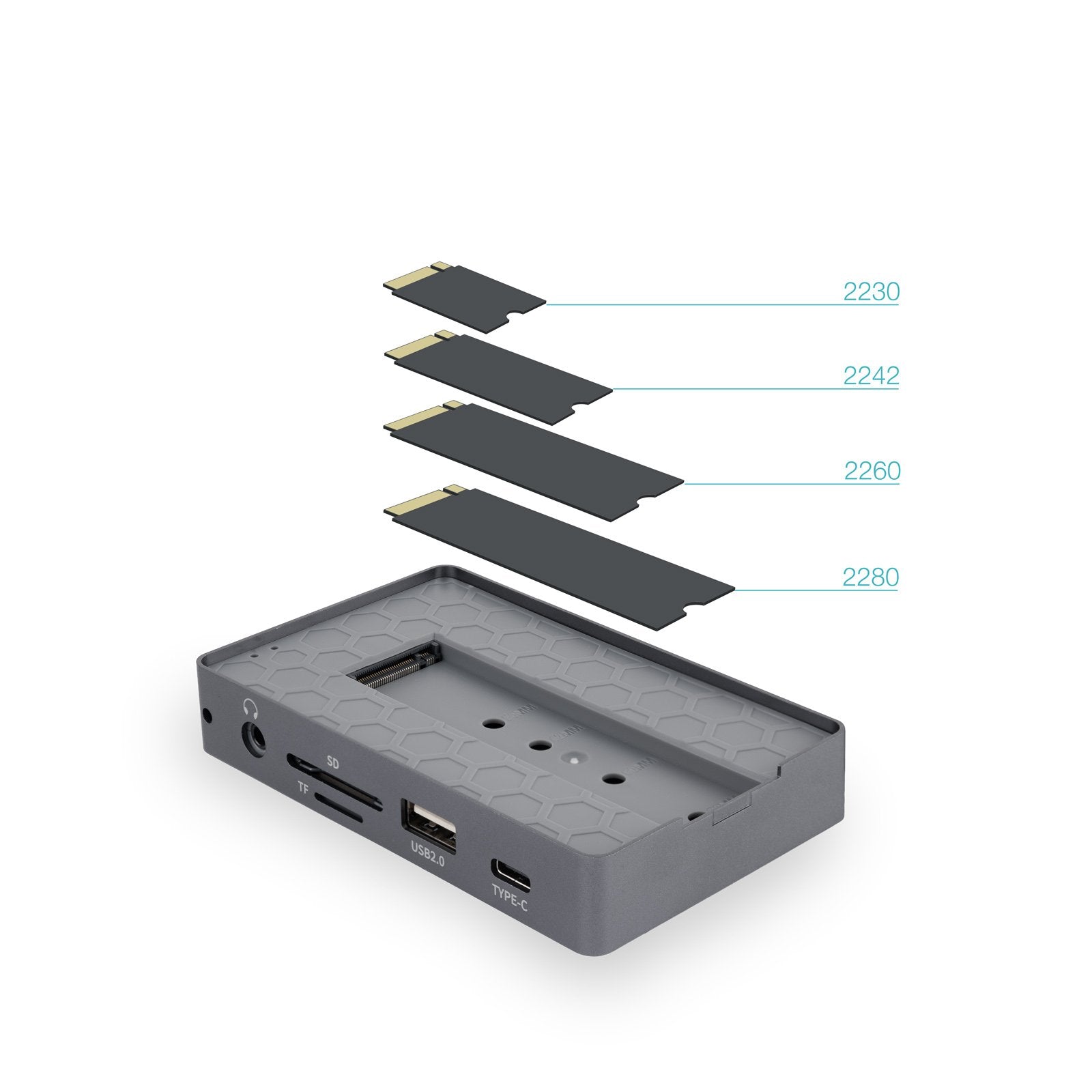Docking Usb Tipo-C Tooq Tqe-2242g Ranura Ssd M.2 1xhdmi 1xrj45 1xusb 1xusb Tipo-C 1xlector Tarjetas 1x Jack 3.5 1xusb Tipo-C Pd - Imagen 4