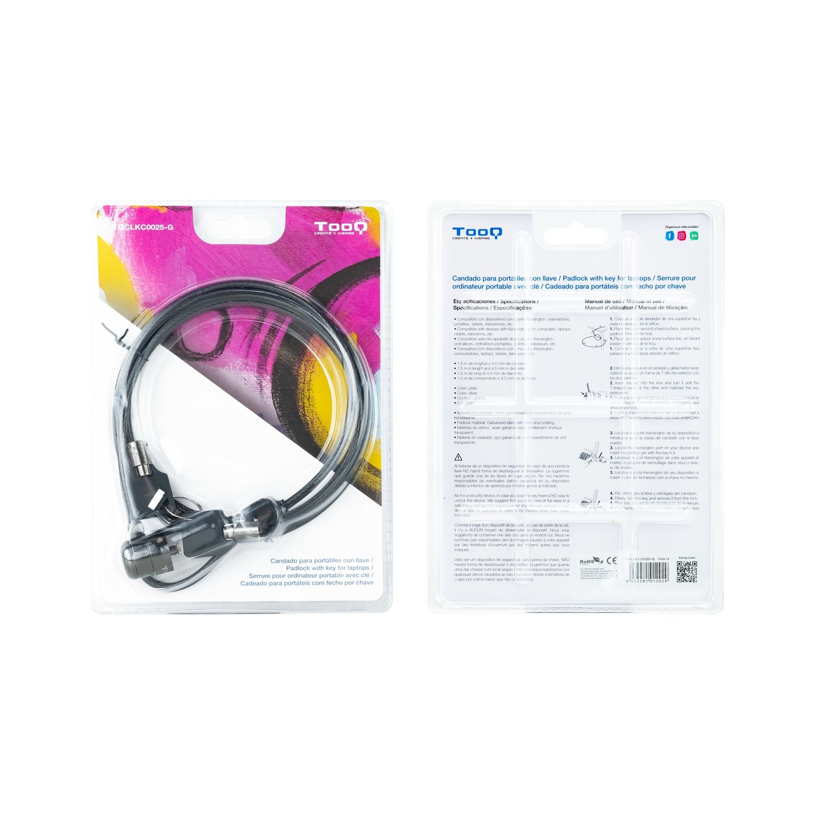 Cable Seguridad Con Llave Para Portátiles 1.5 M - Imagen 8