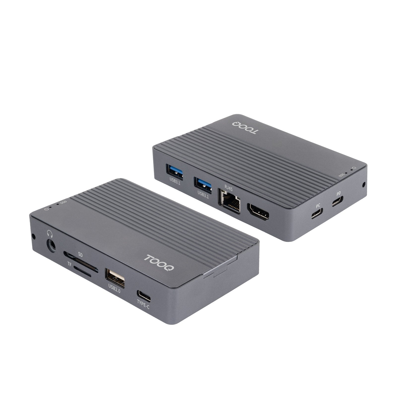 Docking Usb Tipo-C Tooq Tqe-2242g Ranura Ssd M.2 1xhdmi 1xrj45 1xusb 1xusb Tipo-C 1xlector Tarjetas 1x Jack 3.5 1xusb Tipo-C Pd - Imagen 2