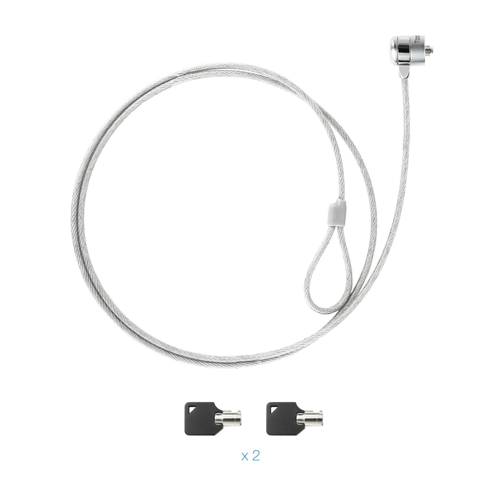 Tooq Cable De Seguridad Universal Con Llave Para Portatiles - Acero 4.5mm - Longitud 1.50m - Imagen 9