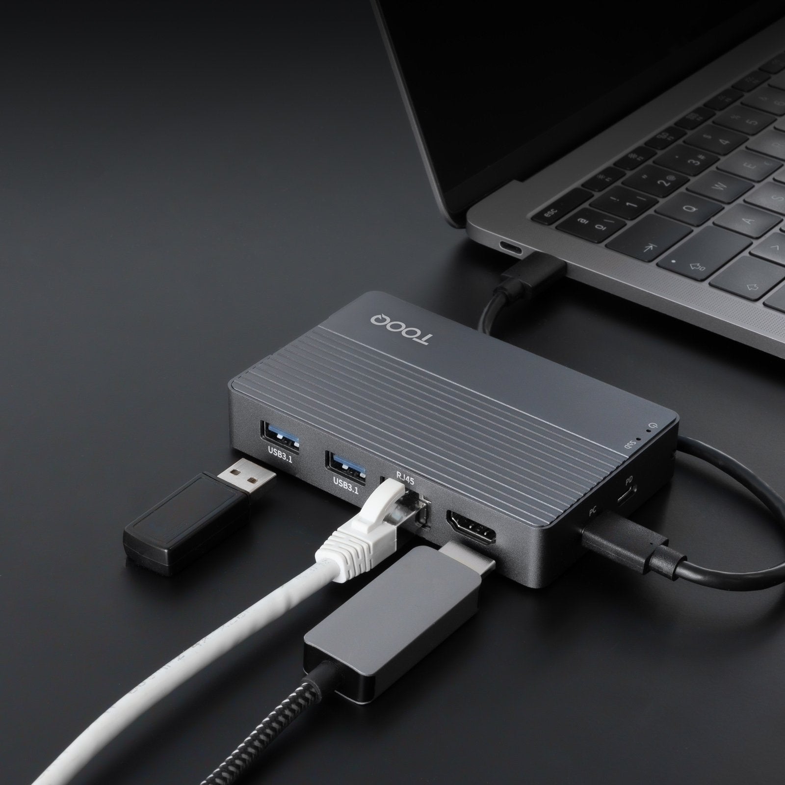 Docking Usb Tipo-C Tooq Tqe-2242g Ranura Ssd M.2 1xhdmi 1xrj45 1xusb 1xusb Tipo-C 1xlector Tarjetas 1x Jack 3.5 1xusb Tipo-C Pd - Imagen 7