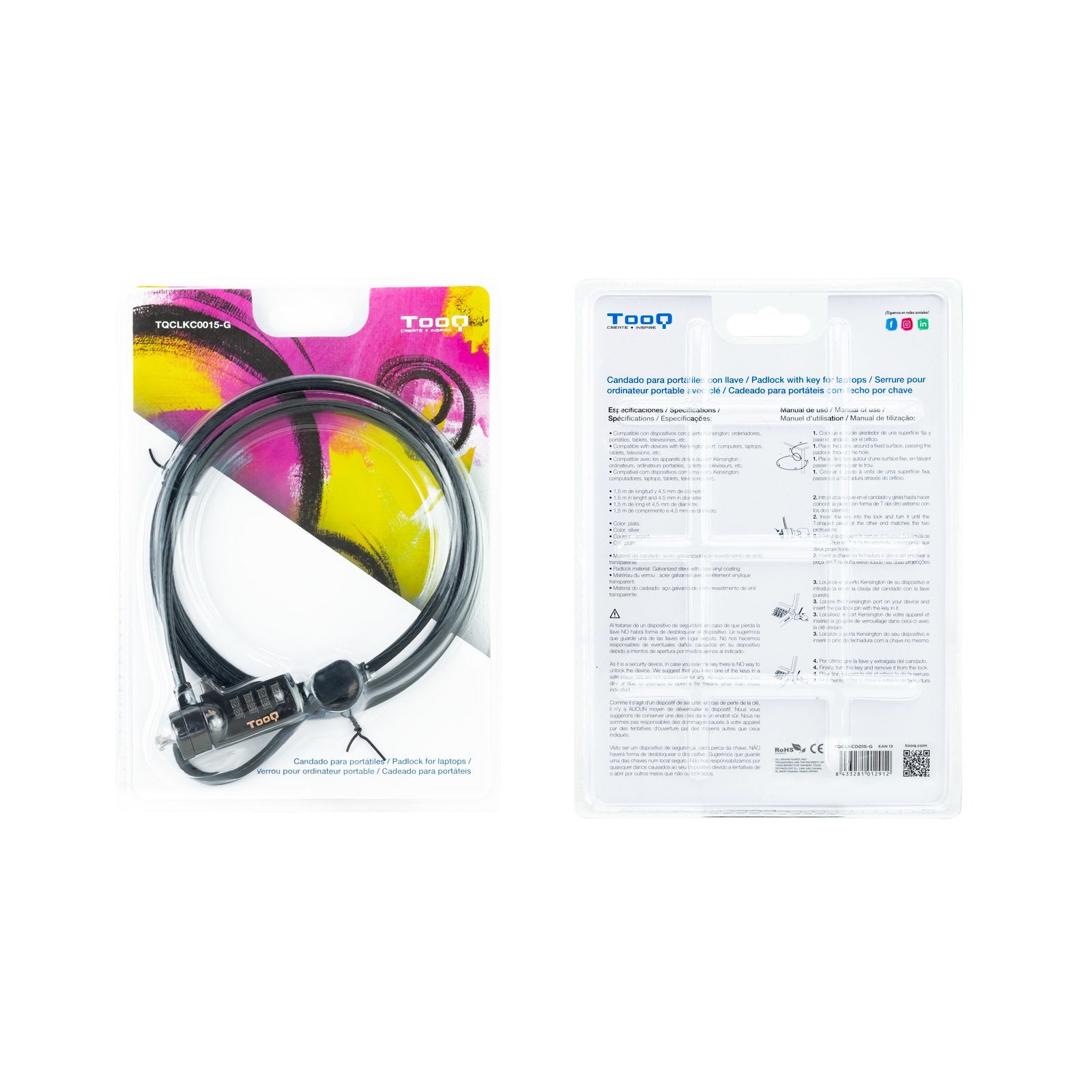Cable Seguridad Combinación Para Portátiles 1.5 M - Imagen 7
