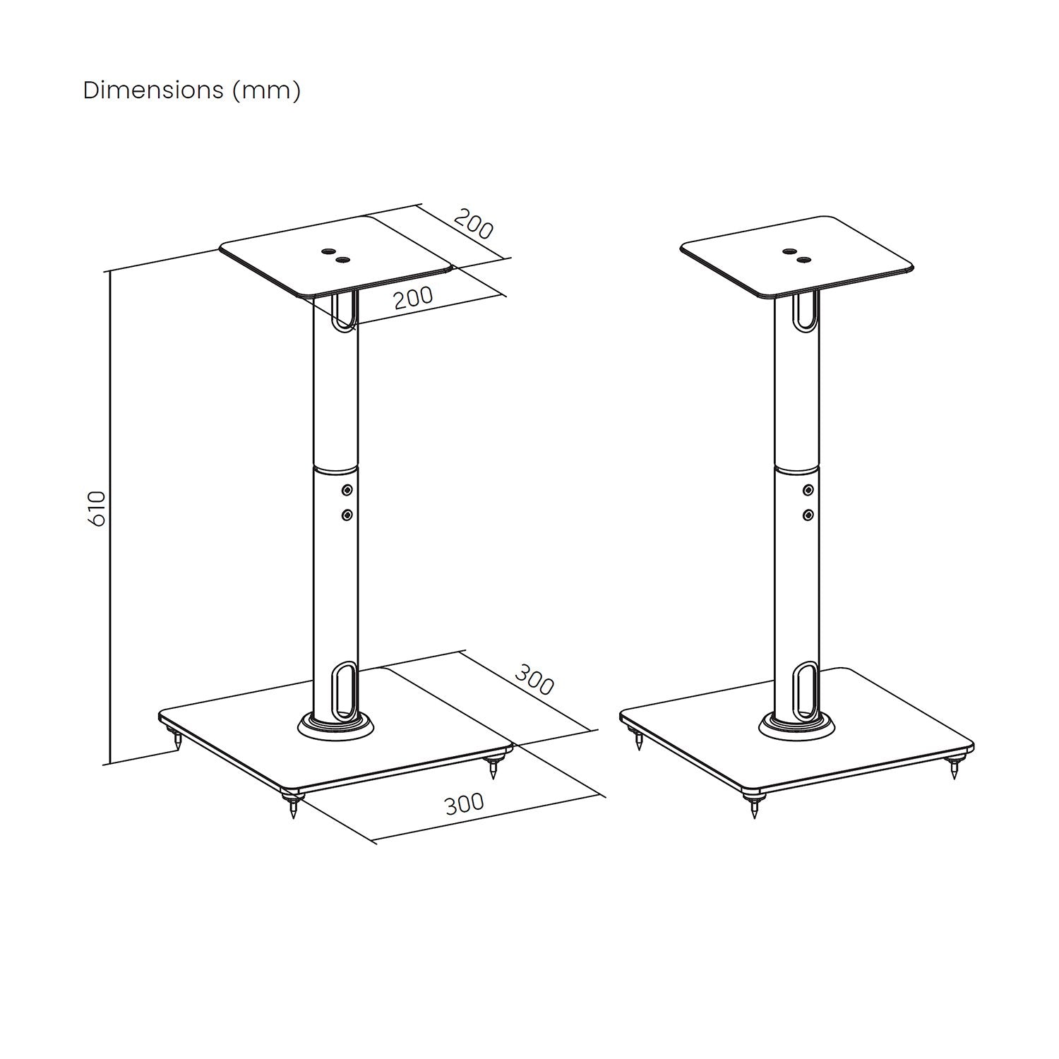 Aisens Soporte Universal De Suelo Para Altavoces, Negro - Imagen 7