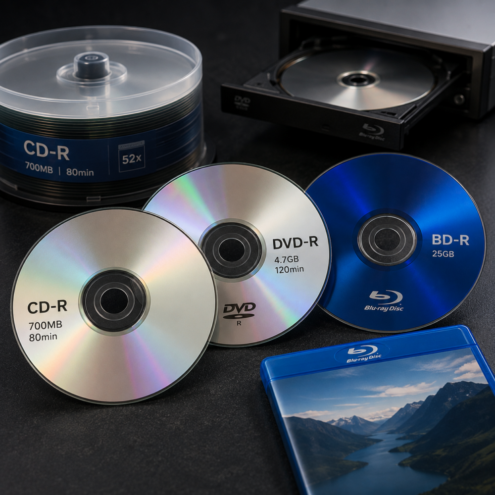 Discos CD, DVD y Blu-ray