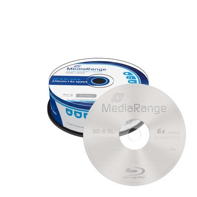 Mediarange Mr508 Disco Blu-Ray Lectura/Escritura (Bd) Bd-R Dl 50 Gb 25 Pieza(S) - Imagen 2