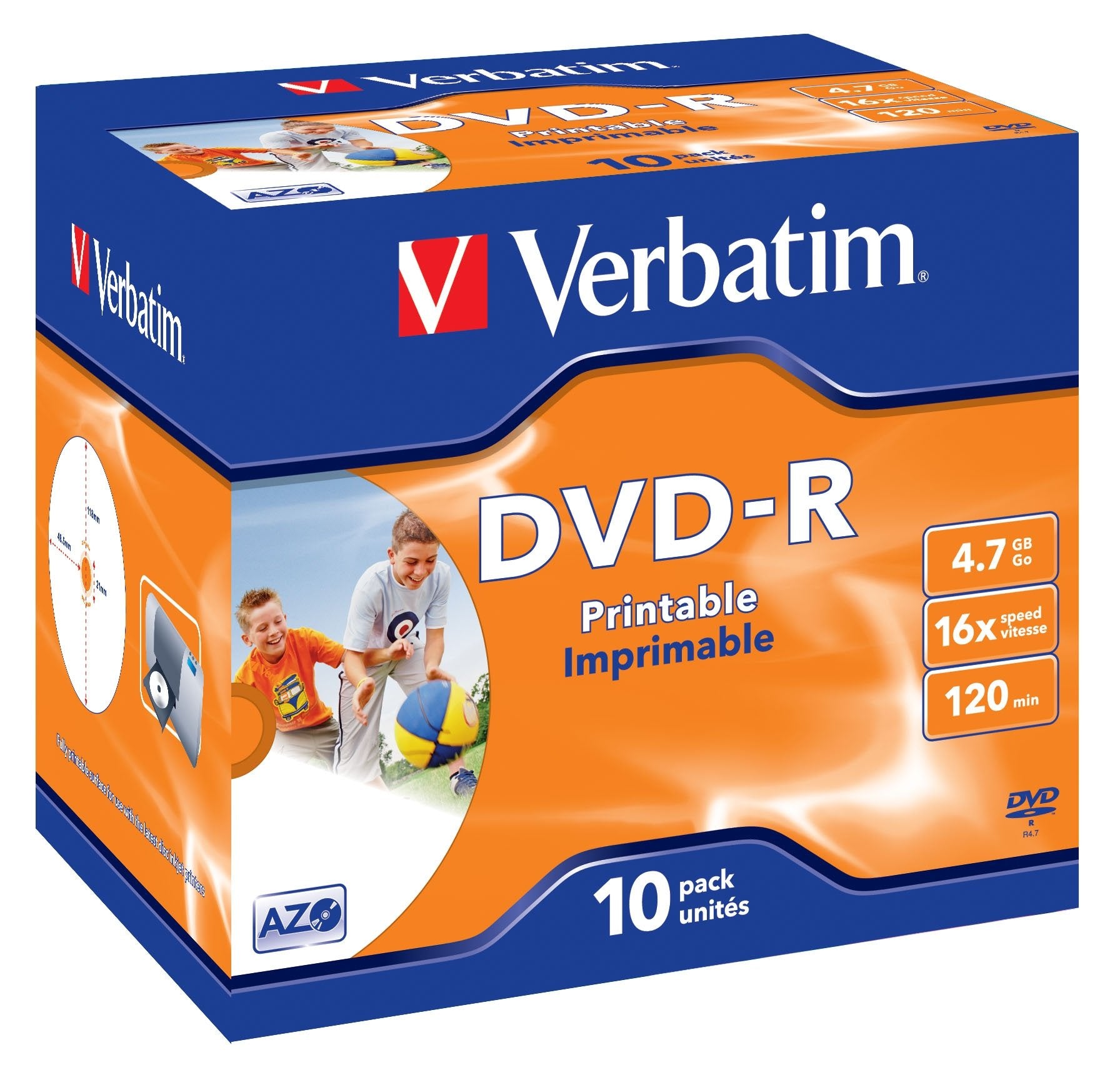 Verbatim Dvd-R Imprimible Pack 10 Uds 16x Jewel Case